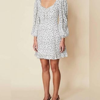Faithfull The Brand Calla Mini Dress In La Bleu Floral Print