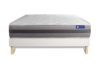 Actisom Somier blanco + Colch&oacute;n con espuma viscoel&aacute;stica 150 x 190