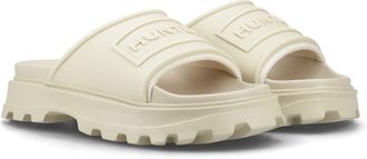 Hunter Moulded Stacked Slider Polyester Dames Grind Slippers