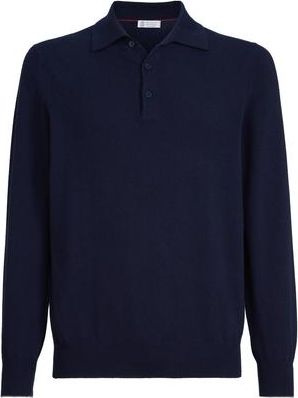Brunello Cucinelli Cashmere knit polo shirt in Navy Blue at Nordstrom, Size 46 It