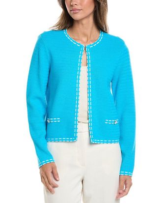 St. John Ticking Trim Crew Jacket