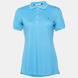 Carolina Herrera Blue Cotton Pique Polo T-Shirt