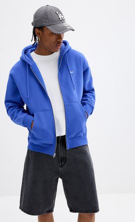Obey Mens Small-logo zipped hoodie