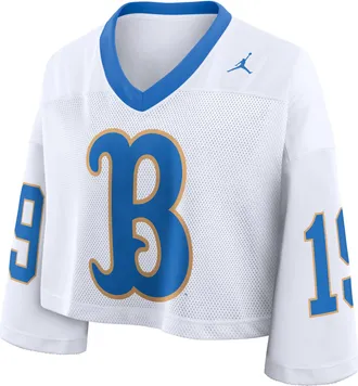 Nike Womens UCLA Logo Jordan Brand Dri-FIT College Cropped Jersey in White | 0JO308DUUCL-2B9