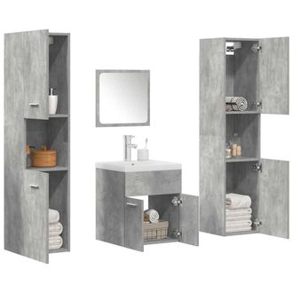 Berkfield Home 5 Piece Bathroom Furniture Set Concrete Grey Engineered Wood