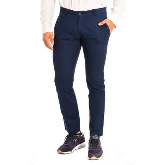 La Martina La Martina Mens Long trousers with straight cut and hems TMT014-TL121 for men - Blue Linen - Size 40 (Waist)