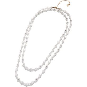 BaubleBar Kai Faux Pearl Long Necklace in Gold at Nordstrom Rack