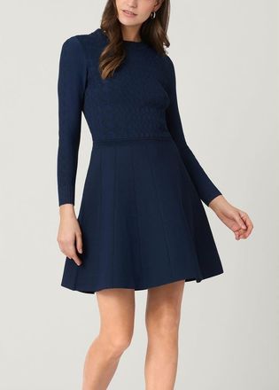 Shoshanna Elliot Cable Texture Knit Dress in Navy at Nordstrom, Size X-Small
