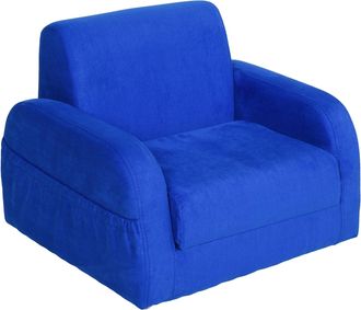 HOMCOM Childrens Sofa Bed - Blue | TJ Hughes