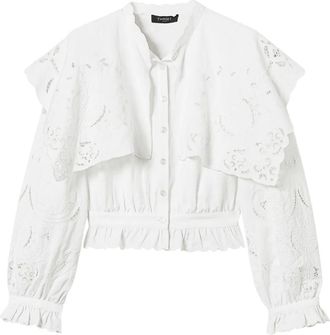 Twin-Set Camicia slim in lino - 00282 WHITE SNOW
