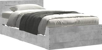 vidaXL Estructura De Cama 2 Uds. Gris Hormig&oacute;n Madera De Ingenier&iacute;a Vidaxl