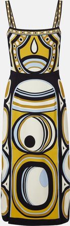 La DoubleJ Buy Me A Martini printed satin midi dress