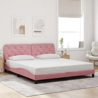 vidaXL Estructura De Cama Sin Colch&oacute;n Terciopelo Rosa 180x200 Cm Vidaxl