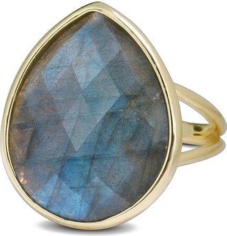 Liv Oliver 18K Plated 14.47 Ct. Tw. Labradorite Ring