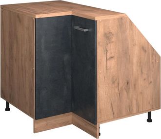 Vicco Armario Para Techo Inclinado Armario De Esquina Rion, Hormig&oacute;n Negro, 75.6 X 81.6 Cm Con 1 Puerta, Carcasa Del Armario 60 Cm De Profundidad, Vicco
