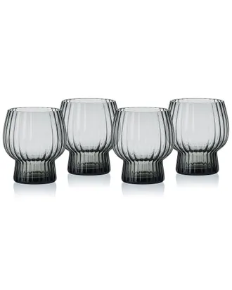 Mikasa Phoebe Optic Double Old Fashioned Glasses, Set Of 4