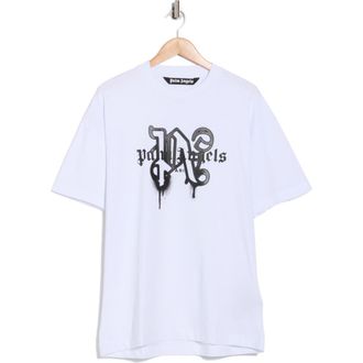 Palm Angels Logo Graphic T-Shirt in White Black at Nordstrom Rack, Size Xxx-Large