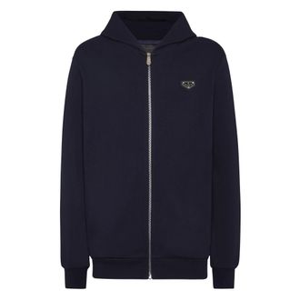 Philipp Plein Hoodies & sweatvesten, Heren, Blauw, M, Katoen, Hoodie Sweatjacket LS Iconic Plein