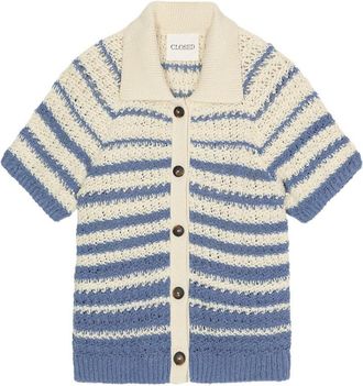 Closed Short Sleeve Polo Cardigan