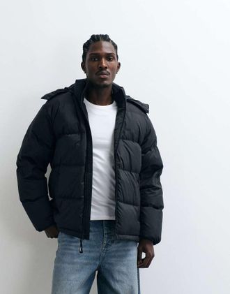 Levi's giacca puffer con cappuccio Rockwell nera-Nero