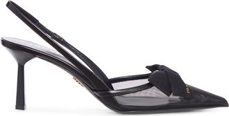 Prada MESH BOW SLINGBACK PUMPS - Prada - Woman