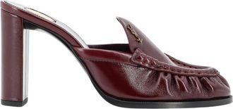 Saint Laurent Le Loafer Leren Sandalen - Dames - Muiltjes - Rood - 40 EU - Leer - Schoenen