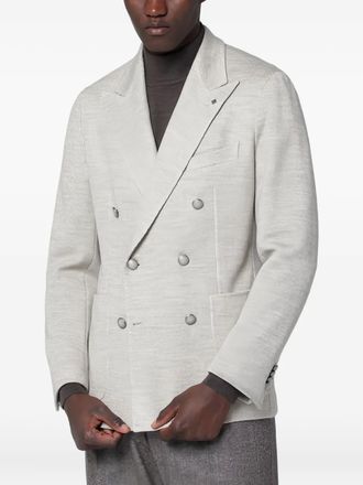 Tagliatore Montecarlo double-breasted blazer - men - Polyester/Virgin Wool/Modacrylic - 52 - Neutrals