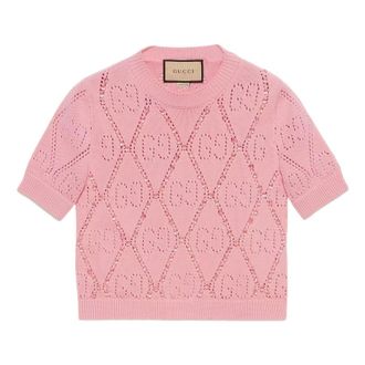 Gucci (WMNS) Gucci GG Cotton Beaded Shirt Pink 691710-XKCAT-5307