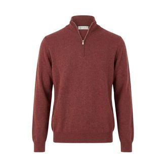 Brunello Cucinelli M2200124Csy25 Trui met coltrui - Heren - Truien - Rood - Maat: S Kasjmier