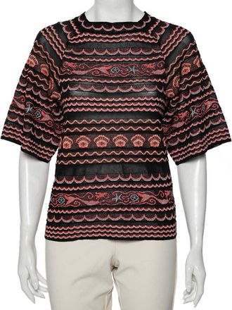M Missoni Multicolored Wave Patterned Lurex Knit Top