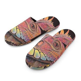 Generic Colorful Lguana Mens House Slippers Slip Indoor Slipper On Shoes Warm Outdoor