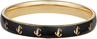 Jimmy Choo London JC Enamel Metal and Amber Bangle, Size L