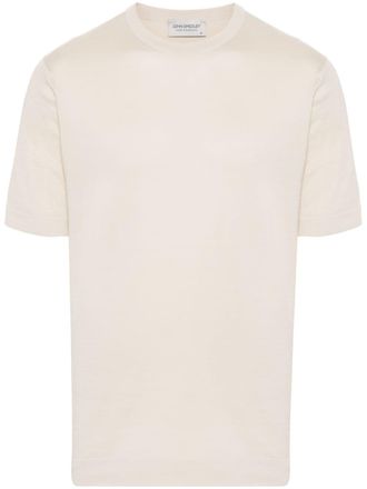 John Smedley fine-knit cotton T-shirt - Neutrals