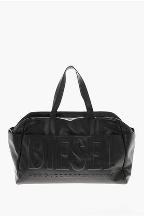 Diesel Vegan Leather Travel Duffel Bag With Embossed Logo size One Size