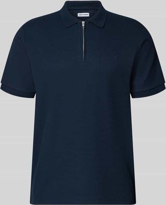 Jack & Jones Jack & Jones Regular Fit Poloshirt mit Rei&szlig;verschluss Modell AUSTIN in Marine, Gr&ouml;&szlig;e XXL