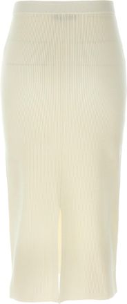 Alessandra Rich Womens White Wool Midi Skirt
