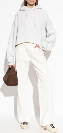 Golden Goose Cropped Hoodie, Womens, Grey