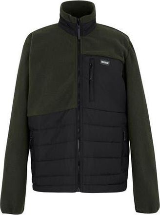 Regatta Frankie Borg Full Zip Hybrid Jacket in Black And Dark Khaki at Nordstrom, Size Xx-Large