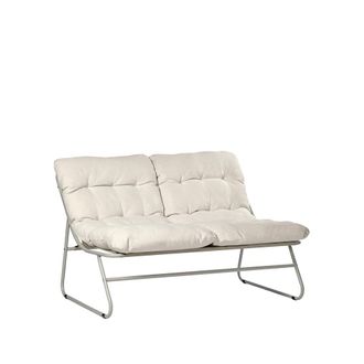 Klast Sof&aacute; de jard&iacute;n de metal beige 132 cm x 90 cm