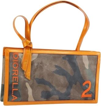Dior Pre-owned Handbags, female, Green, Size: ONE SIZE Pre-owned Vintage Canvas Hand Bag