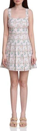 Avec Les Filles Paneled Stretch Cotton Mini Sundress in Tulip Tapestry at Nordstrom Rack, Size 12