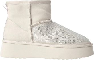 Ga&euml;lle Paris Bont Eskimo laarzen met strass - Dames - Winterlaarzen - Wit - 41 EU - Polyester - Schoenen