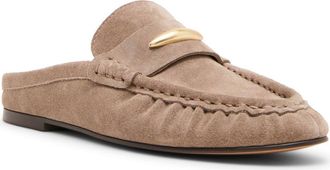 Steve Madden Rixy Metal Crescent Mule in Taupe Suede at Nordstrom, Size 5.5