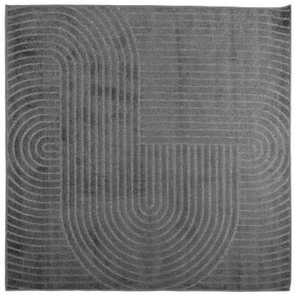 vidaXL Alfombras De &Aacute;rea Palmeras Antracita 120 X 120 Cm Poli&eacute;ster Vidaxl
