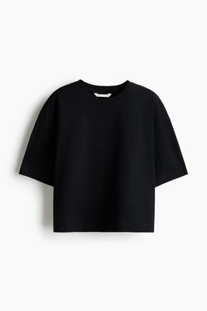 H&M Kastiges T-Shirt - Schwarz