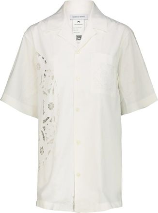 Marine Serre Bowling Shirt In Regenerated Household Linen