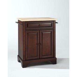 Crosley Furniture Lafayette Wood Top Portable Kitchen Island/Cart Mahogany/Natural