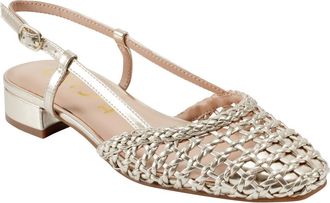 Unisa Braided Kitten Heel Slingback Ballet Flat in Gold at Nordstrom Rack, Size 10