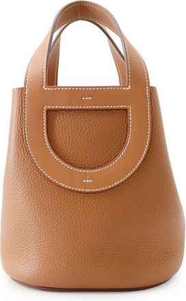 Herm&egrave;s Kara Gold Taurillon Clemence Leather Swift Leather Tote Bag (Pre-Owned)