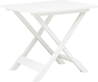 vidaXL Mesa De Jard&iacute;n Plegable De Pl&aacute;stico Blanco 79x72x70 Cm Vidaxl